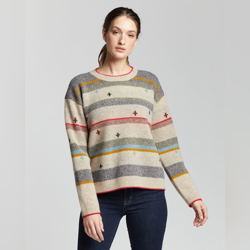 Pendleton Bridger Stripes Lambswool Crewneck Pullover Colorful Knit Sweater sz L - Picture 6 of 13